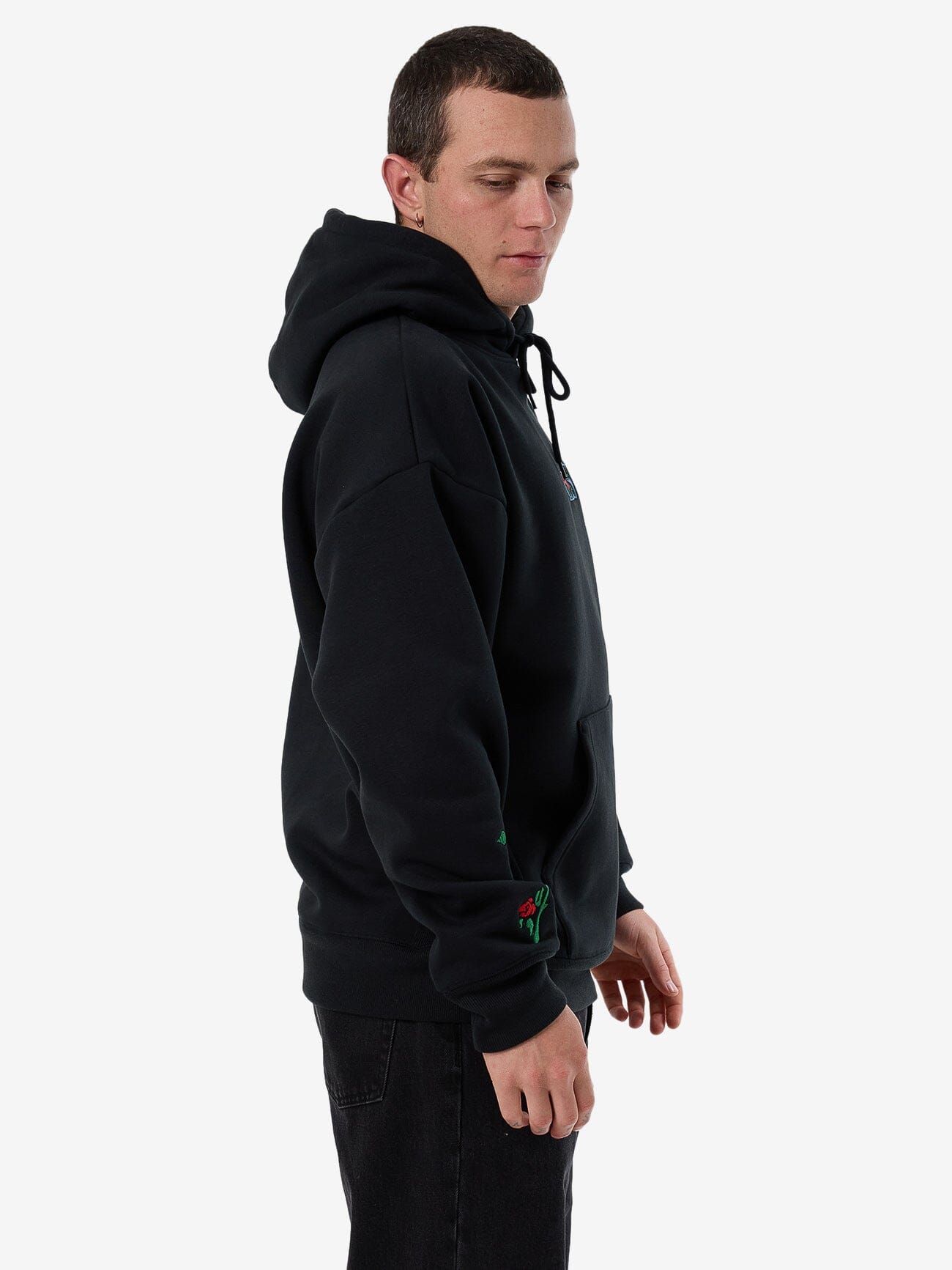 Thorned Slouch Pull On Hood - Black XS