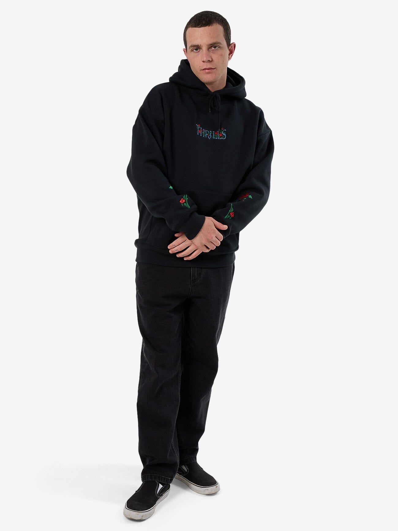 Thorned Slouch Pull On Hood - Black XS