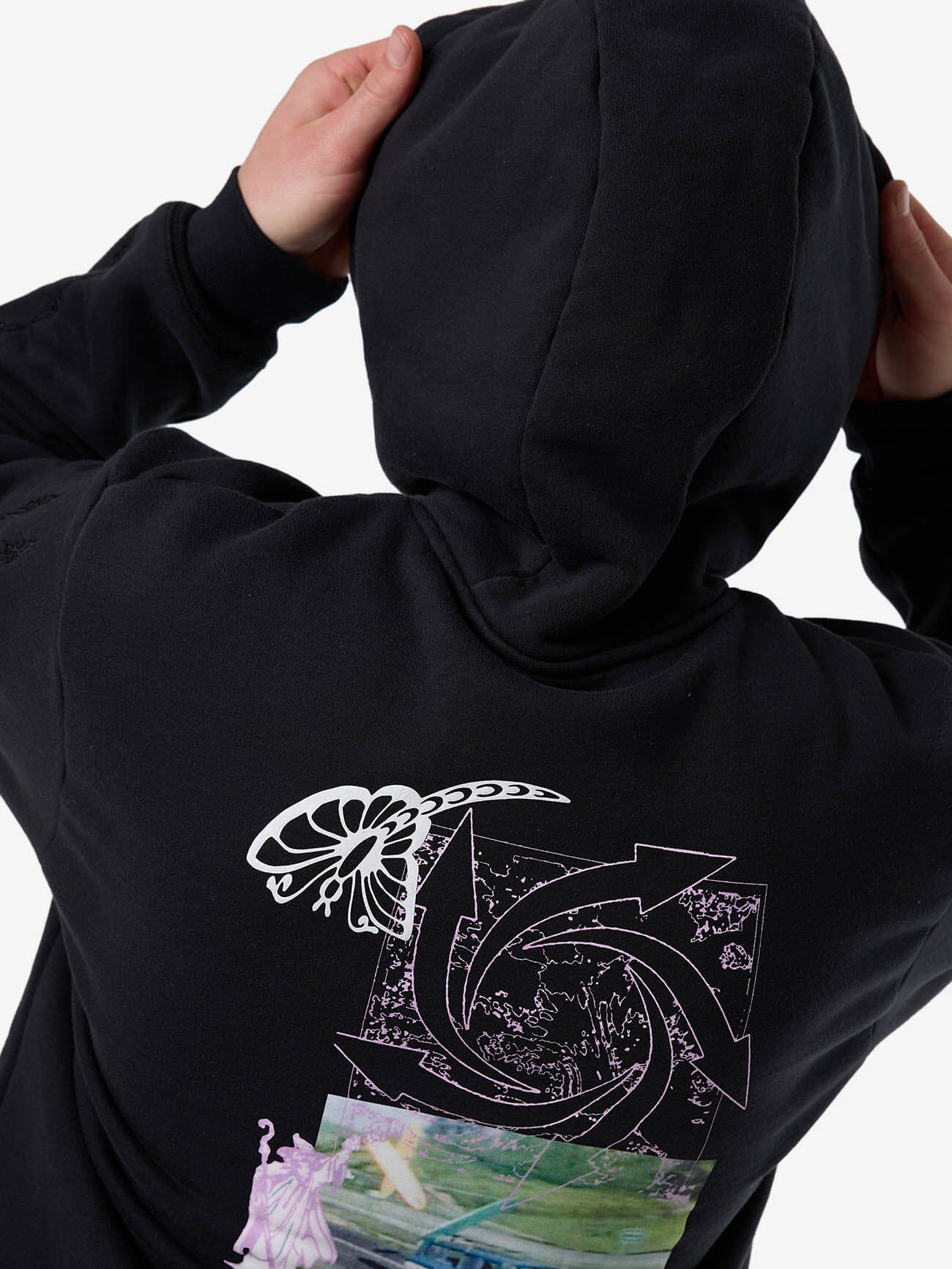 Lighten Up Slouch Pull On Short Hood - Twilight Black XS