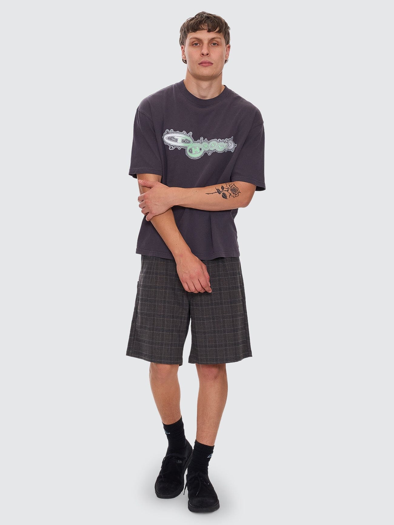 Jacob Plaid Short - Black 28