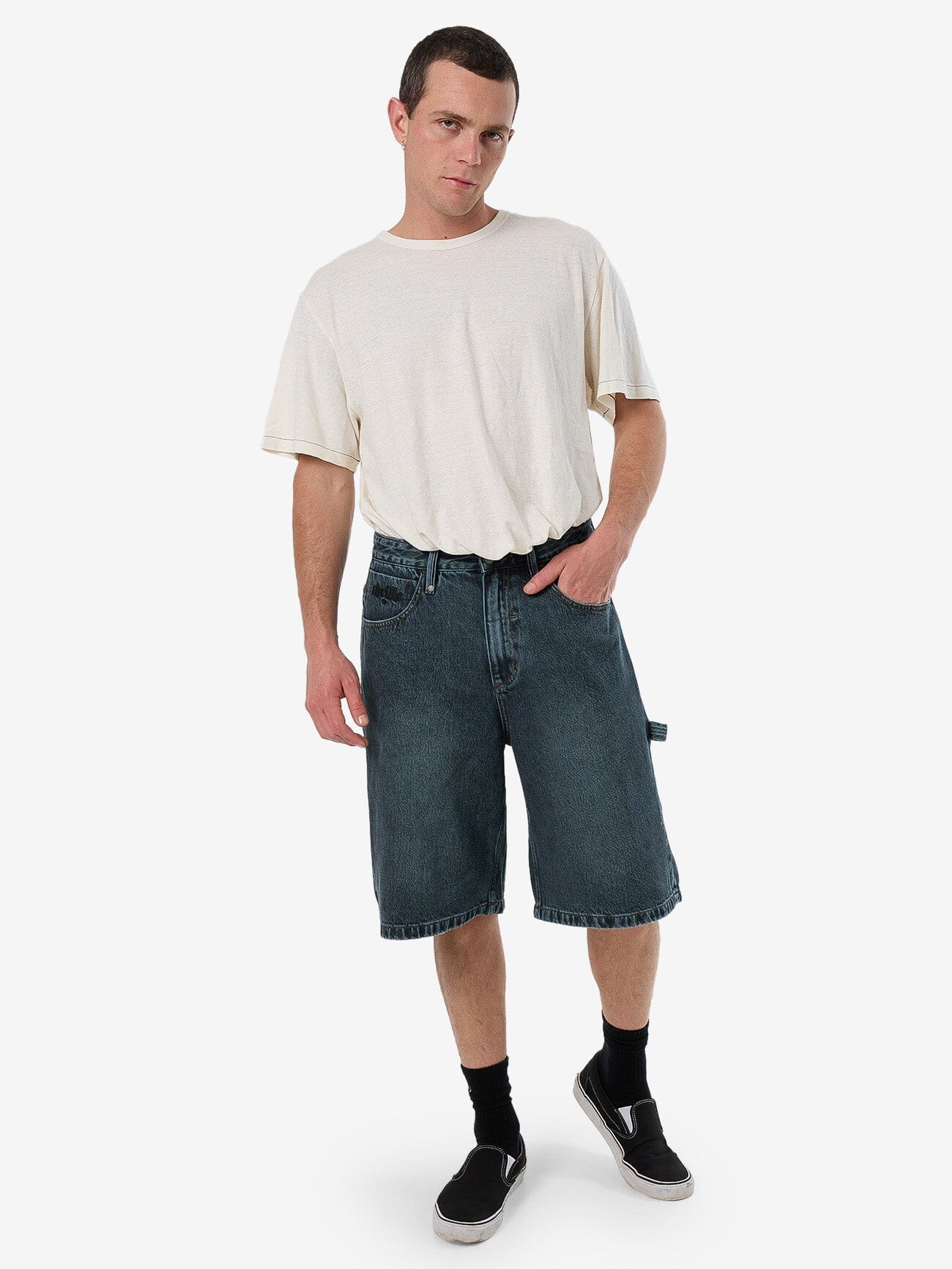 Lifted Spirits Big Slacker Denim Short - Metal Blue 26
