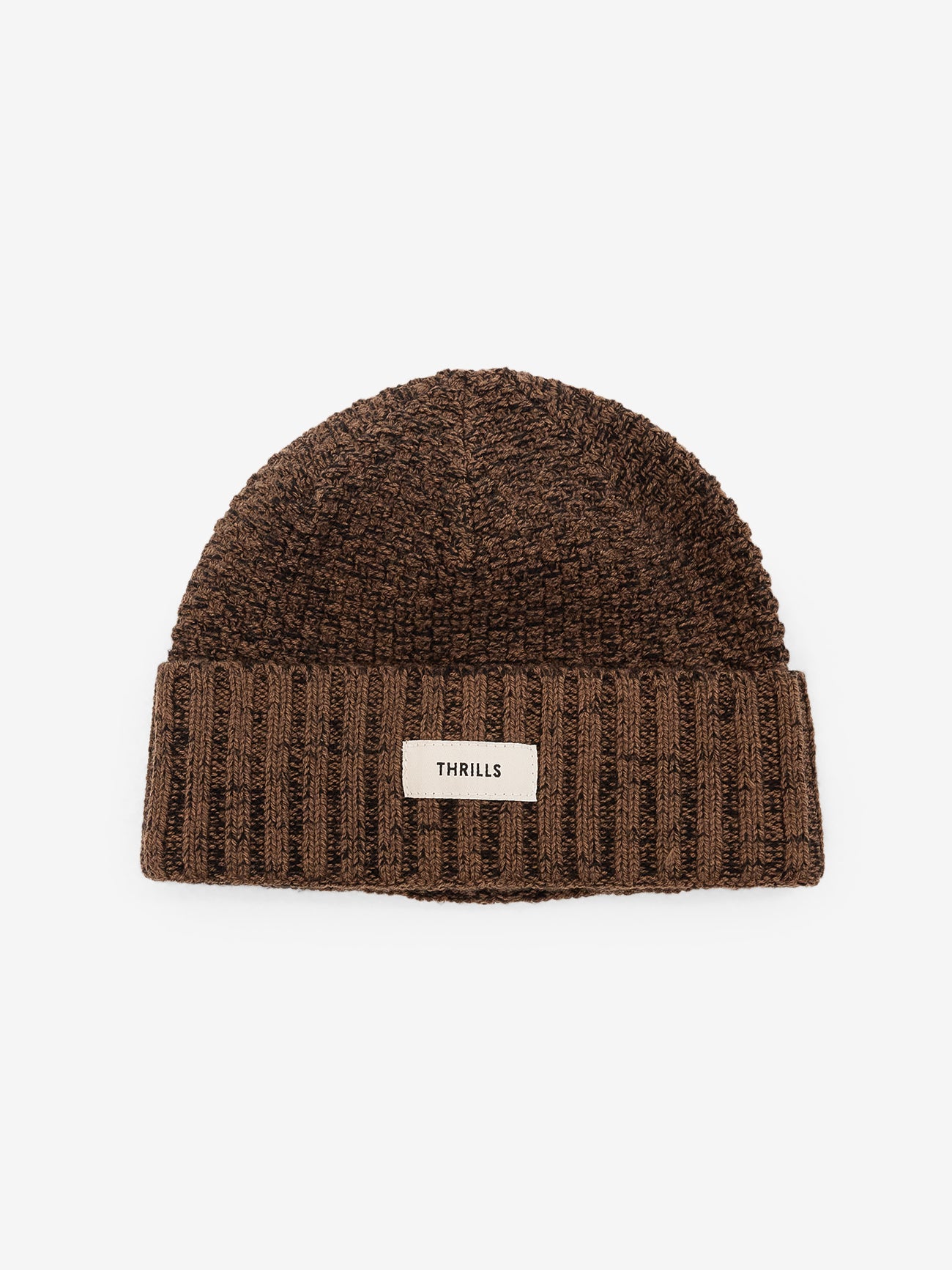 Minimal Thrills Thick Guage Beanie in Brown is a unisex fit.