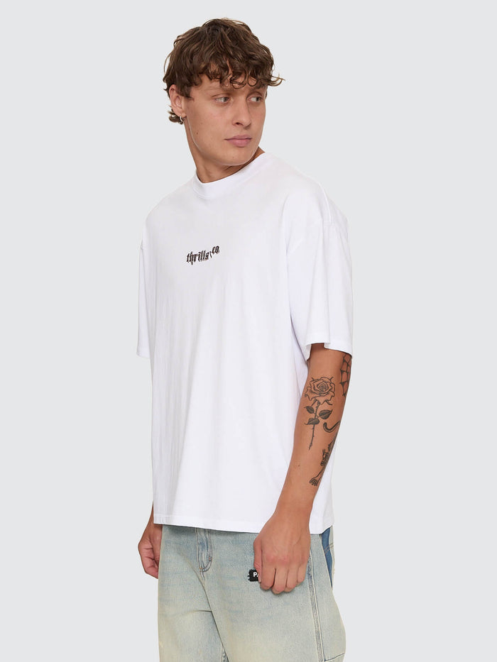 New Delusions Box Fit Oversize Tee - White XS