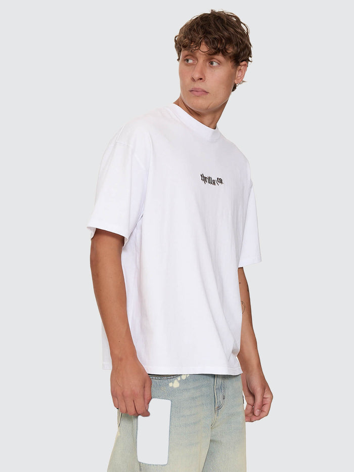 New Delusions Box Fit Oversize Tee - White XS
