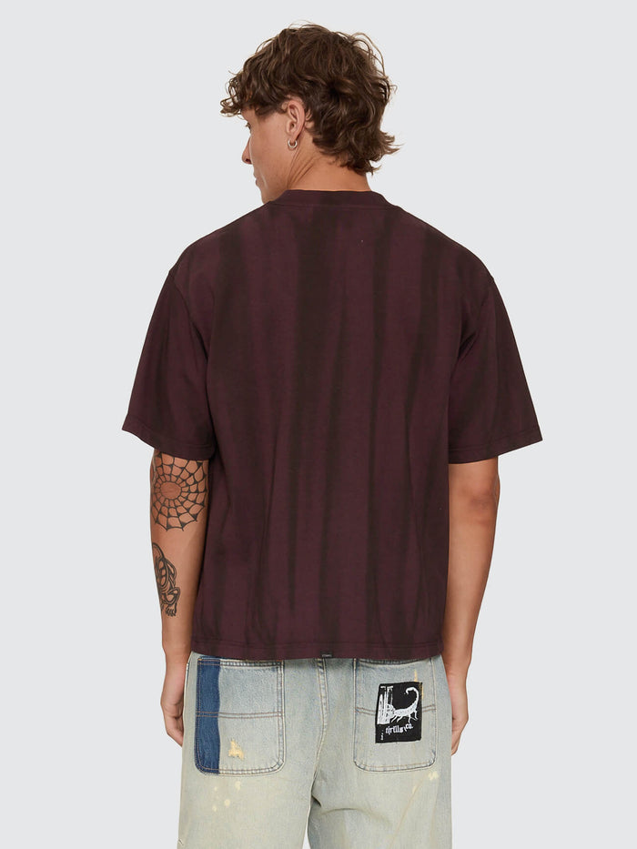New Delusions Box Crop Oversize Tee - Sunfade Bleach Aubergine XS