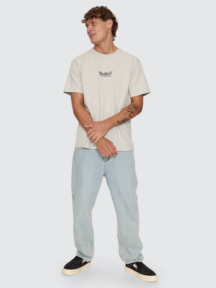 Thrills Workwear Embro Merch Tee - Snow Marle XS