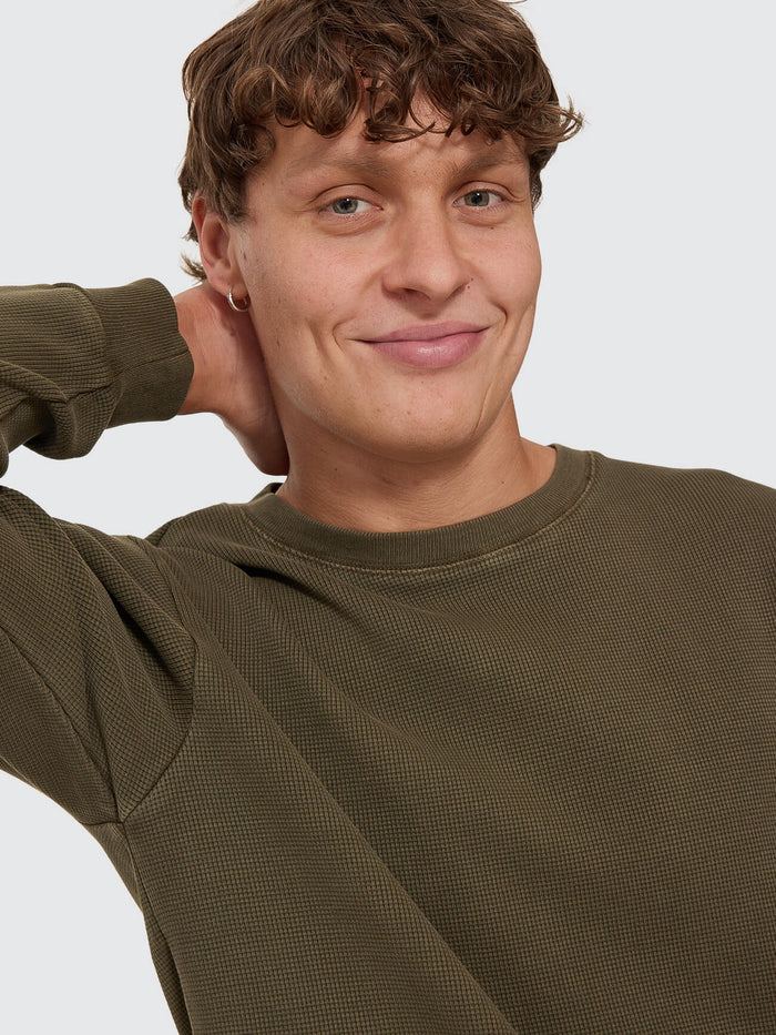 New Delusions Waffle Long Sleeve - Olive Night XS