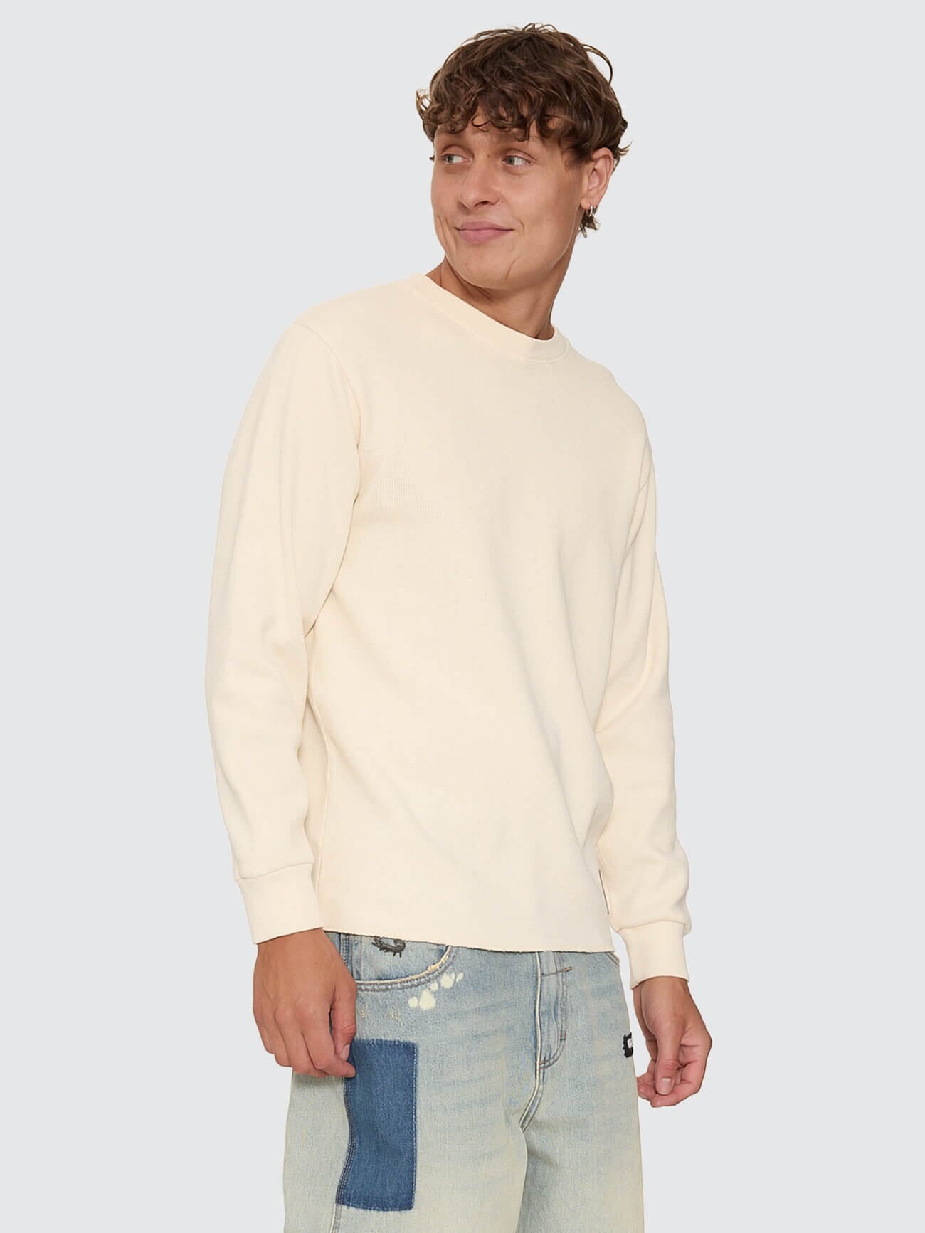 New Delusions Waffle Long Sleeve - Unbleached | Thrills Co.
