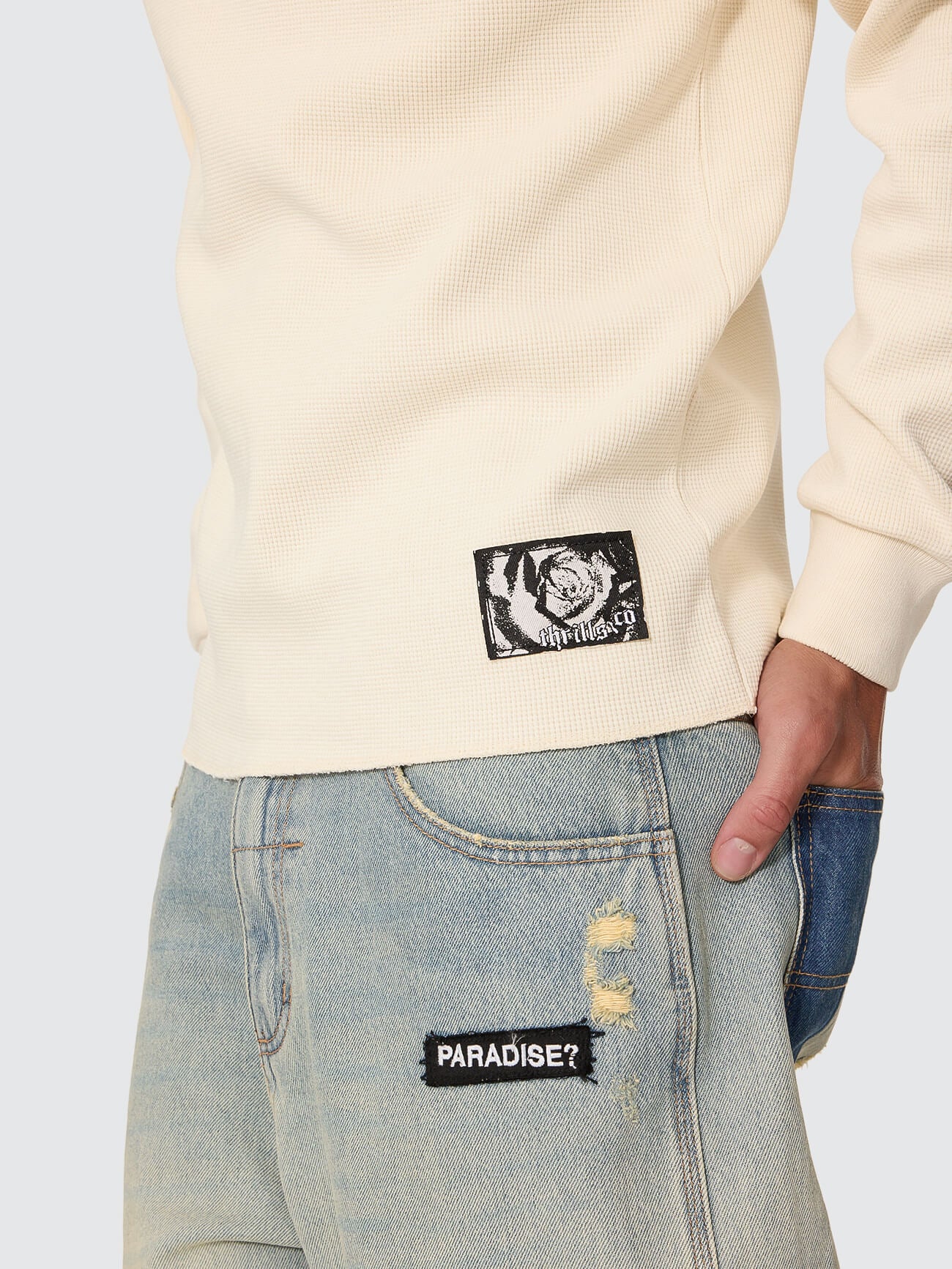 New Delusions Waffle Long Sleeve - Unbleached XS