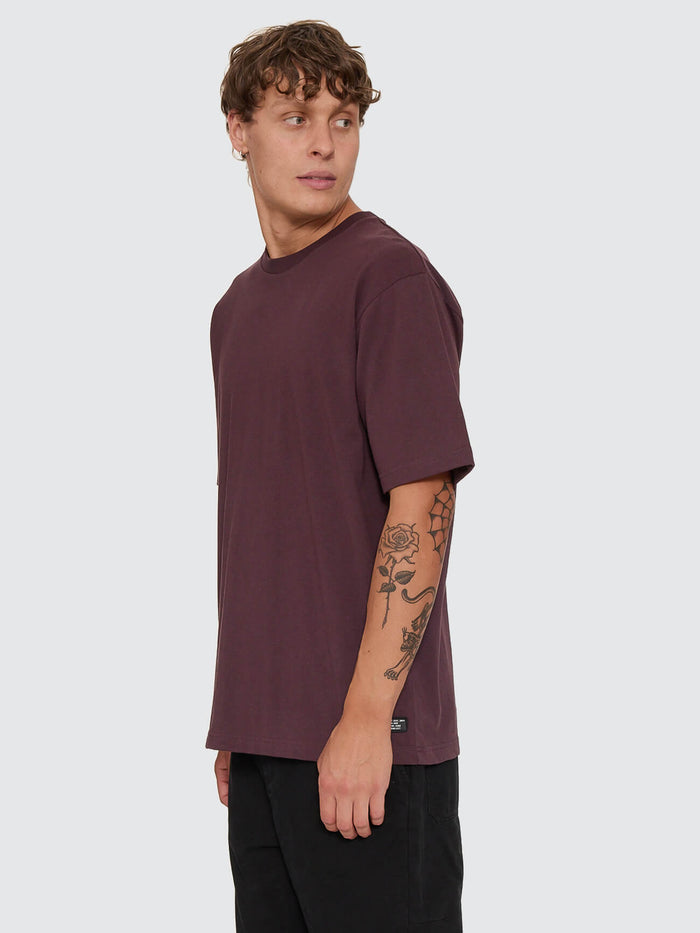 Thrills Military Oversize Tee - Aubergine XS