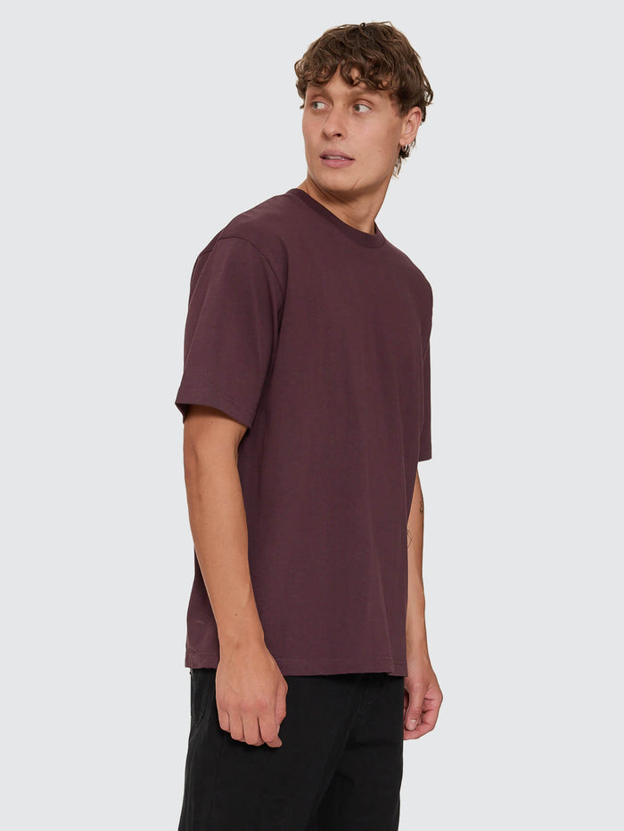 Thrills Military Oversize Tee - Aubergine XS