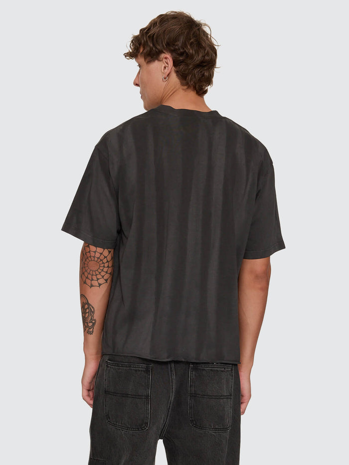 Into The Void Oversize Box Crop Tee - Sunfade Bleach Dark Charcoal XS
