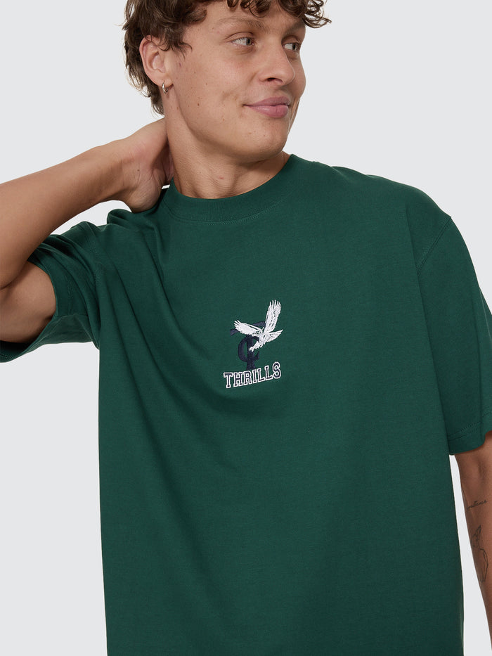 A Grade Embro Oversize Box Crop Tee - Varsity Green
