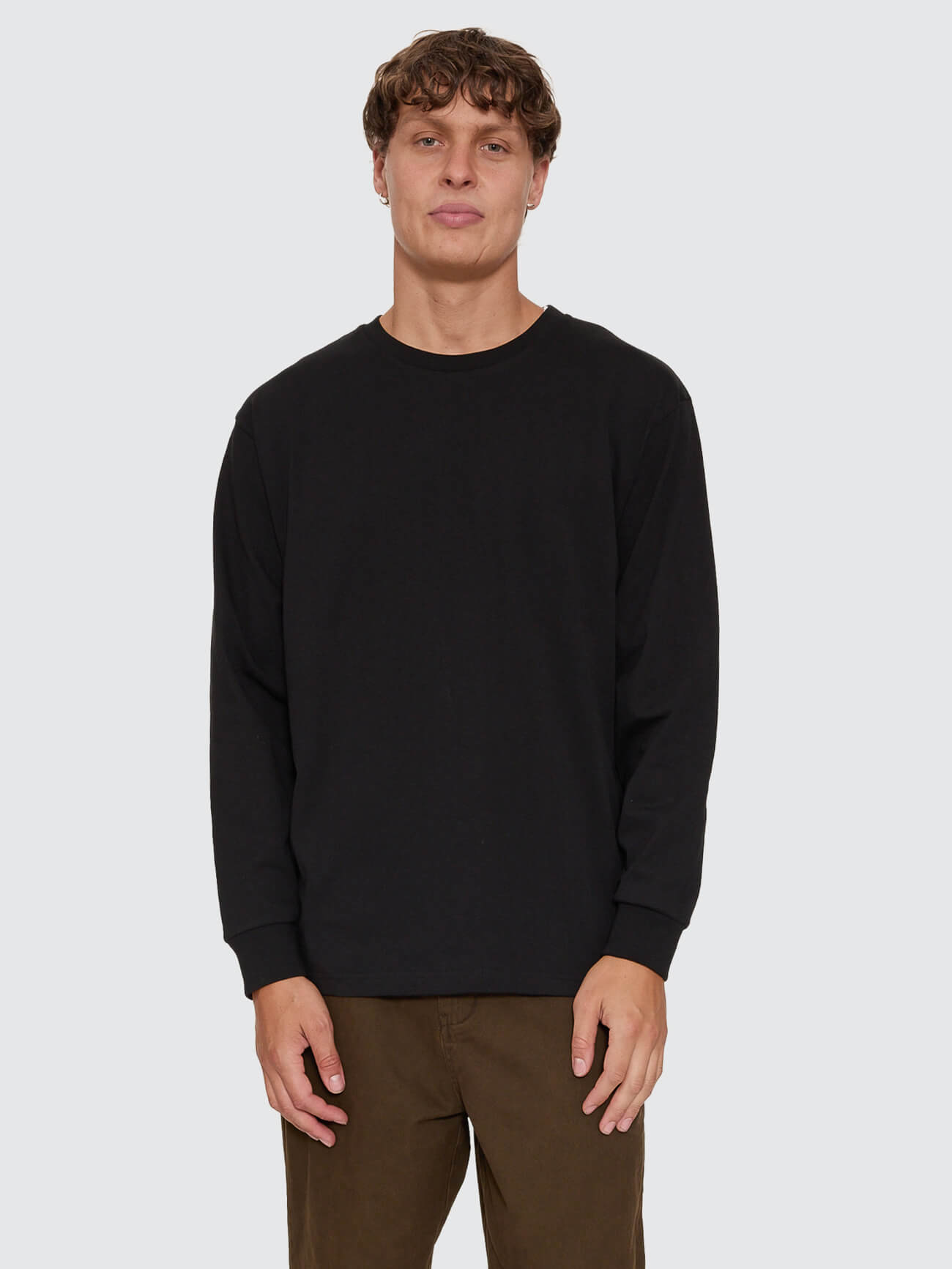 Thrills Military Oversize Long Sleeve Tee  - Black XS