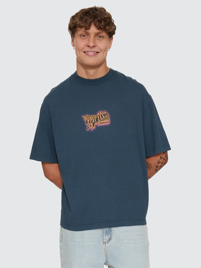 Can You Feel It Oversize Box Tee - Federal Blue