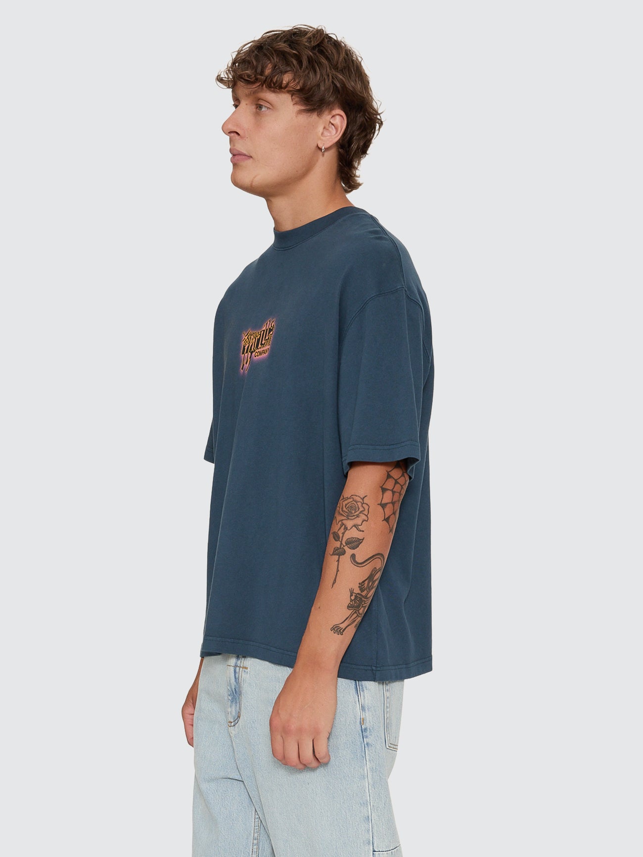 Can You Feel It Oversize Box Tee - Federal Blue