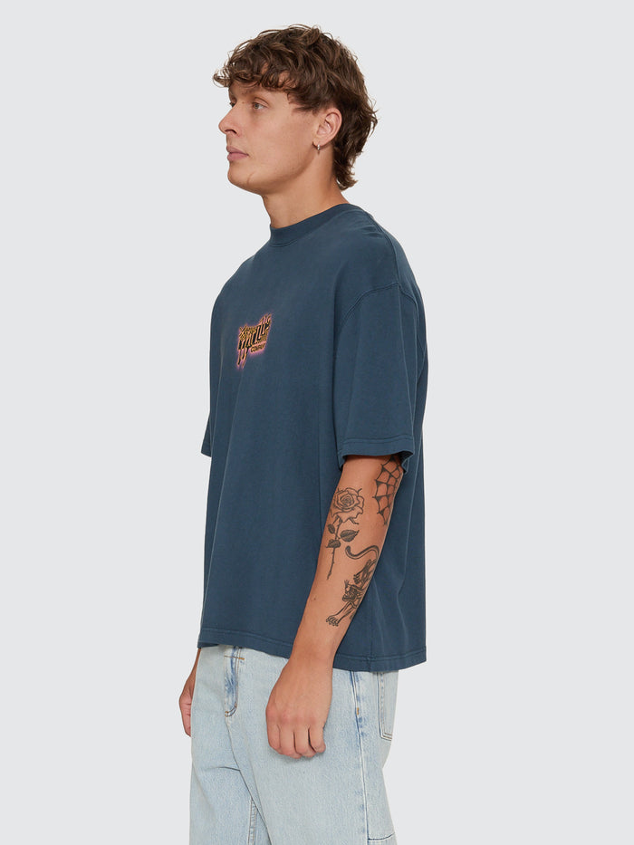 Can You Feel It Oversize Box Tee - Federal Blue