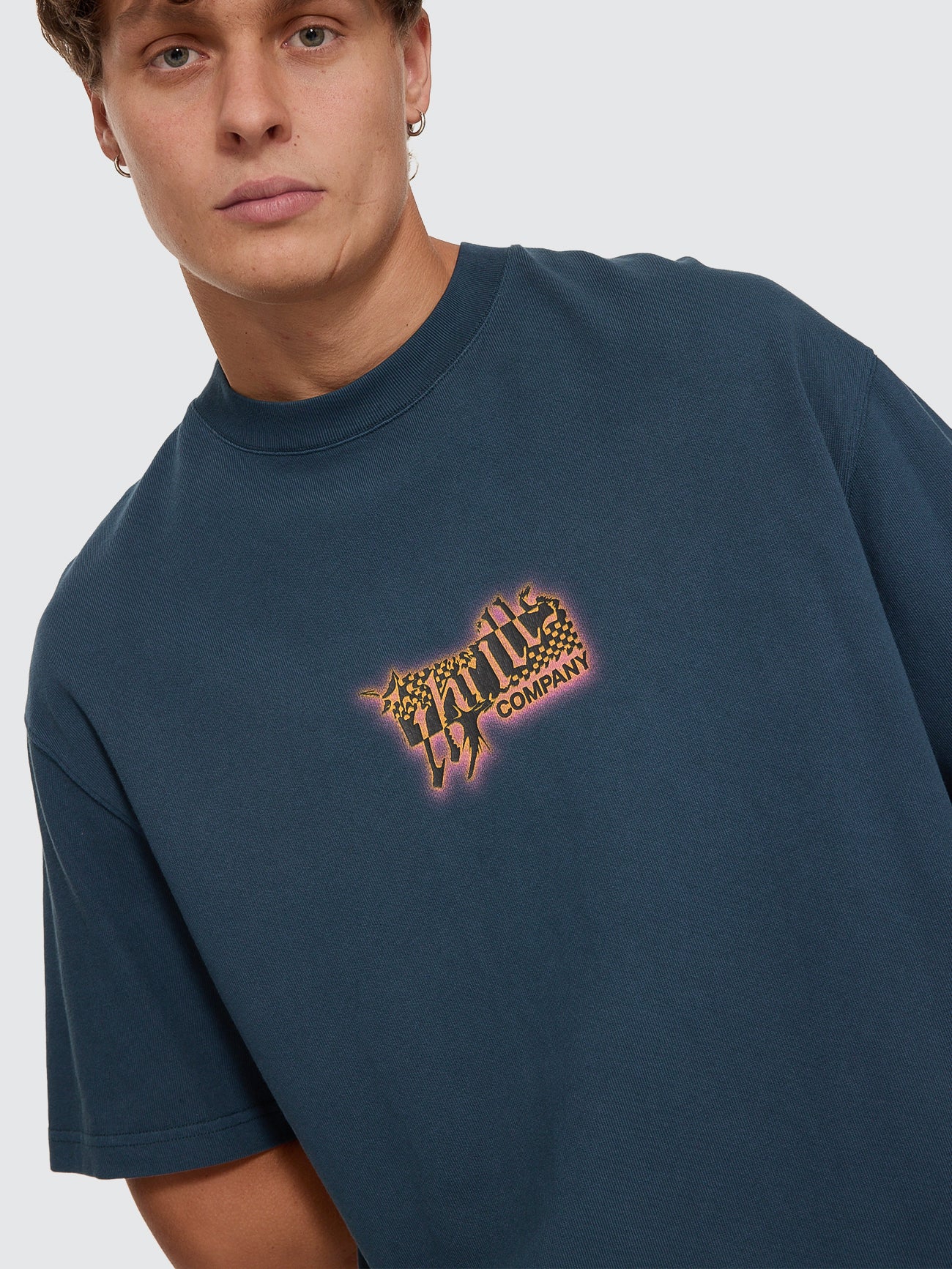 Can You Feel It Oversize Box Tee - Federal Blue