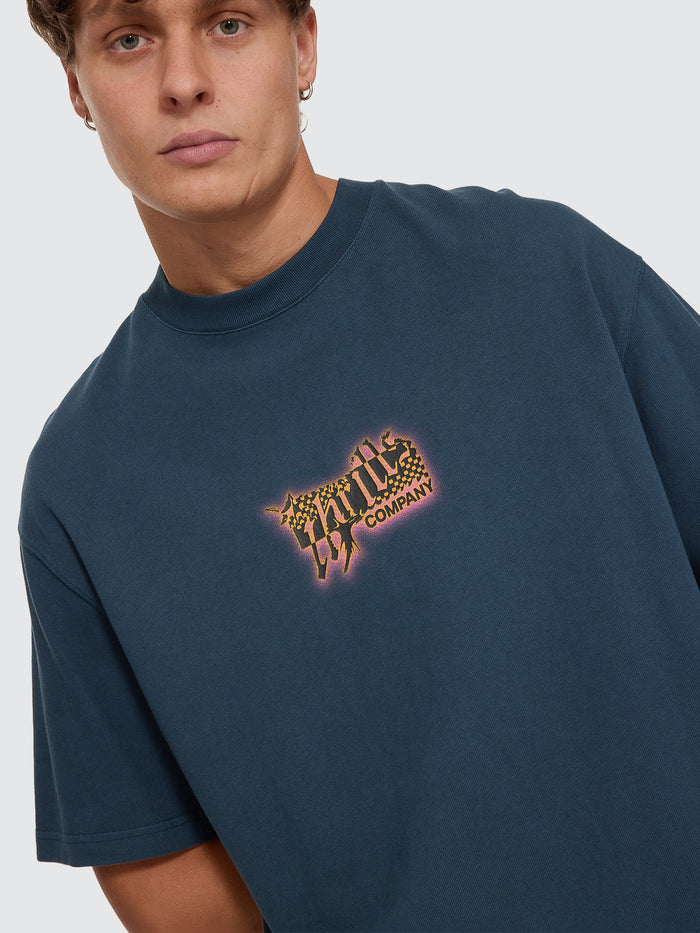 Can You Feel It Oversize Box Tee - Federal Blue
