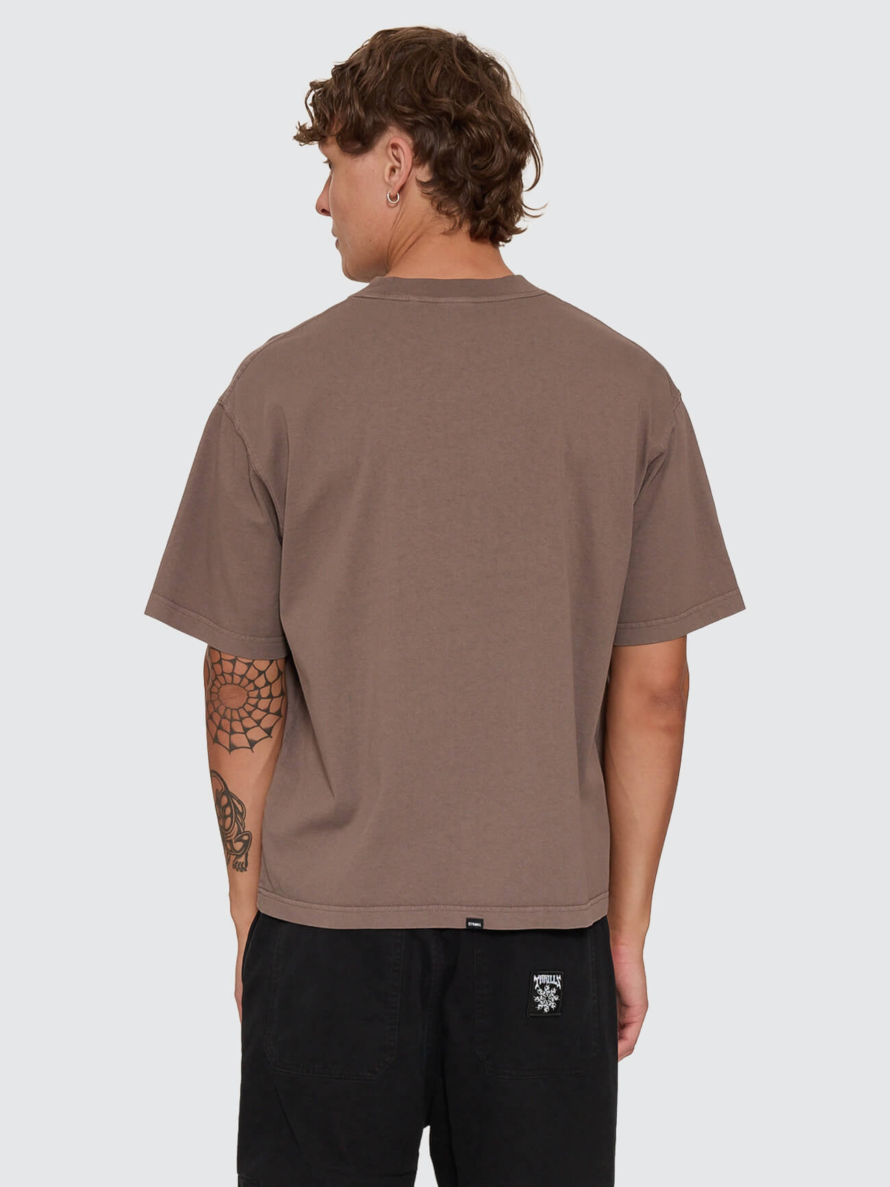 Stagger Oversize Box Crop Tee - Clay Smoke XS