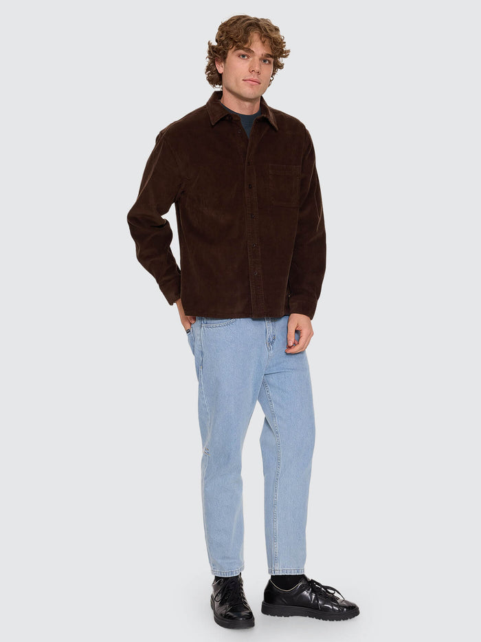 Thrills Union Long Sleeve Cord Work Shirt - Postal Brown XS