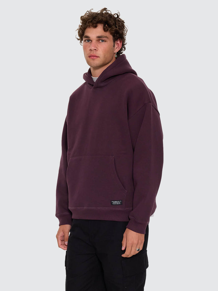 Thrills Military Slouch Pull On Cropped Hood - Aubergine XS