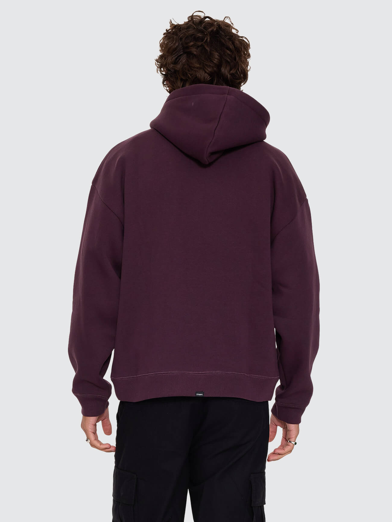 Thrills Military Slouch Pull On Cropped Hood - Aubergine XS