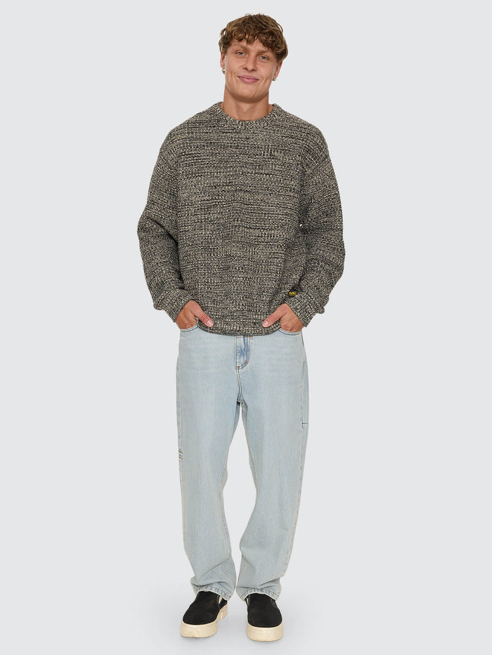 Thrills Union Box Crop Crew Knit - Carbon Marle XS
