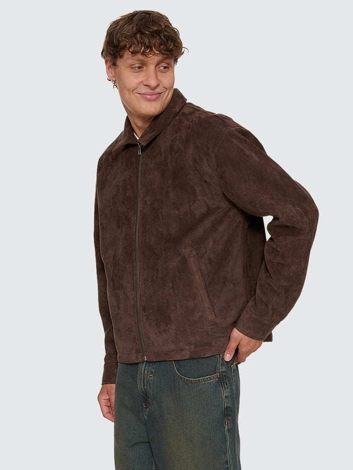 Don't Bother Me Suede Work Jacket - Postal Brown