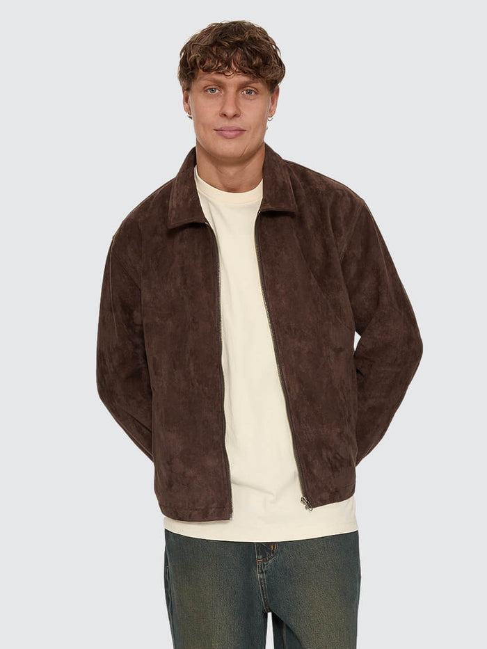 Don't Bother Me Suede Work Jacket - Postal Brown