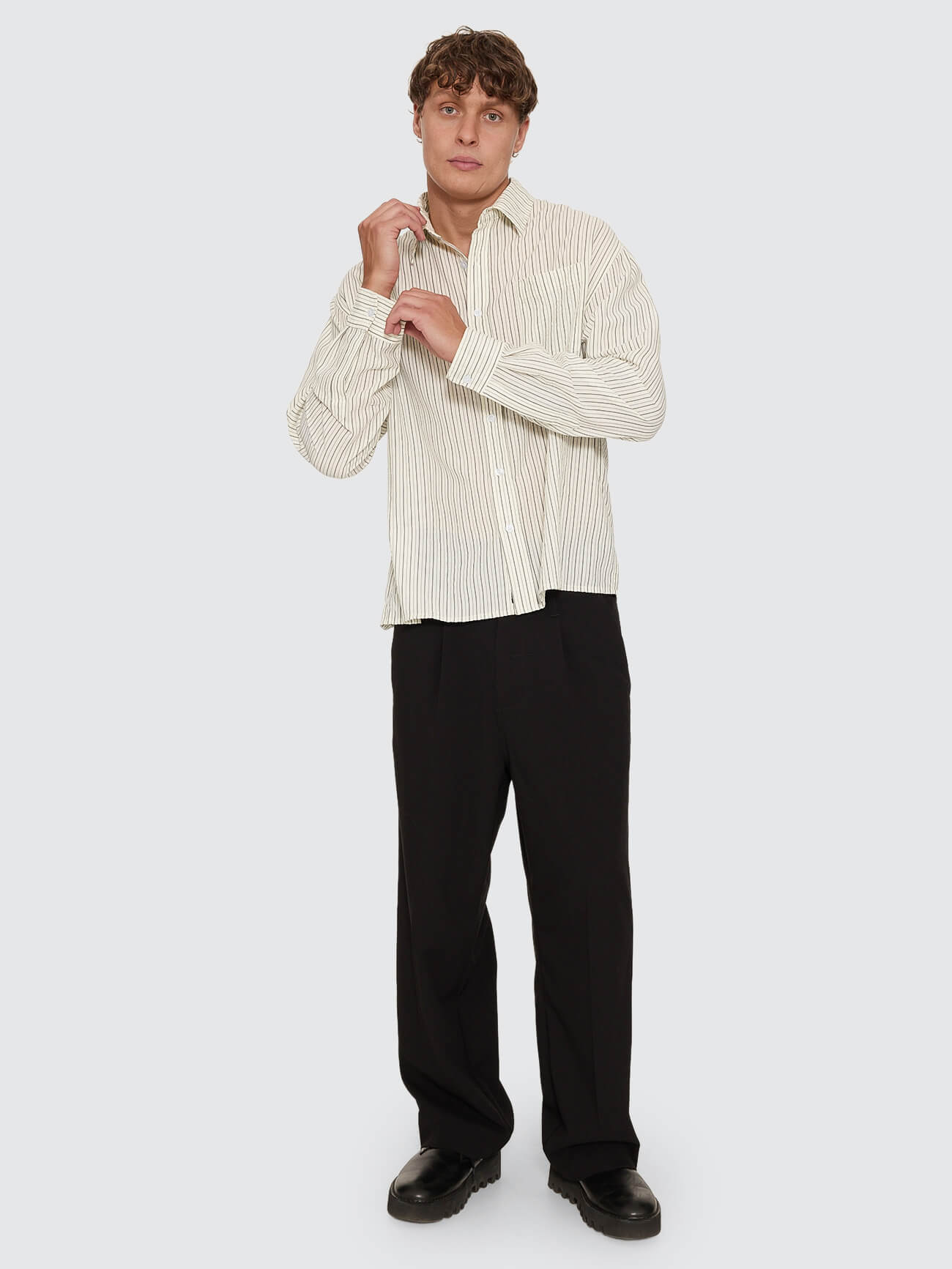 Double Time Cropped Long Sleeve Shirt - White XS