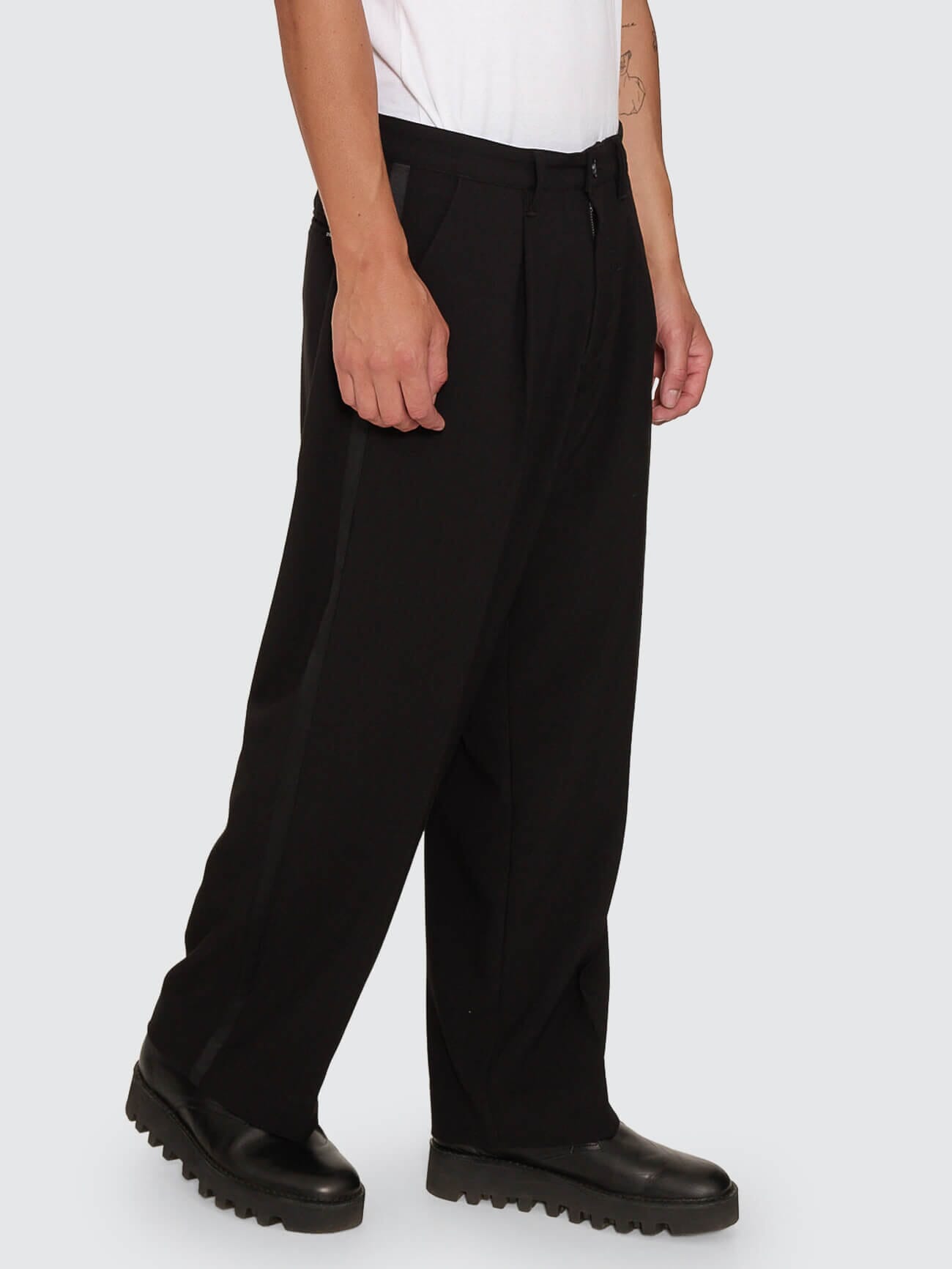 Jacob Tuxedo Big Slacker Cropped Pant - Black 26