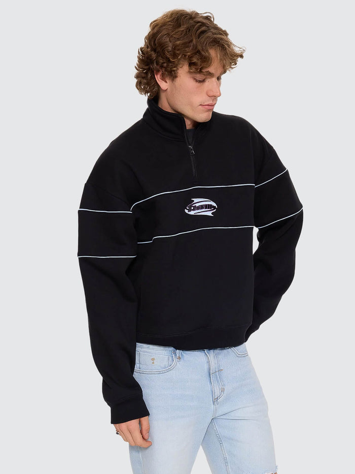 Split Decisions Quarter Zip Fleece - Black