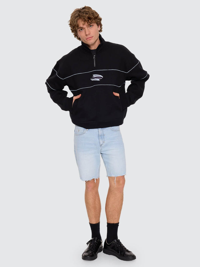 Split Decisions Quarter Zip Fleece - Black