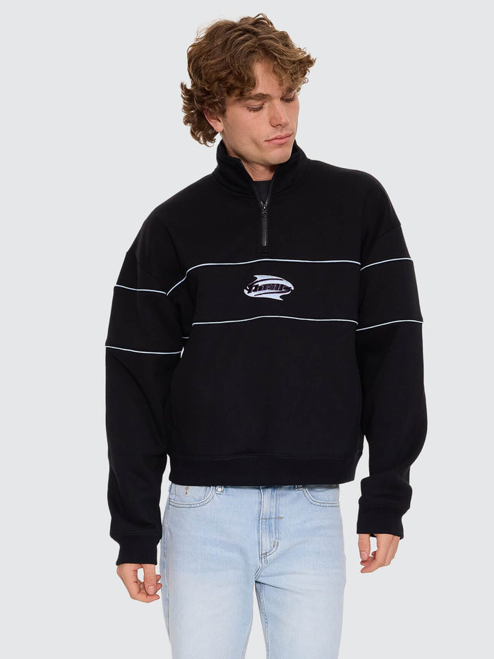 Split Decisions Quarter Zip Fleece - Black