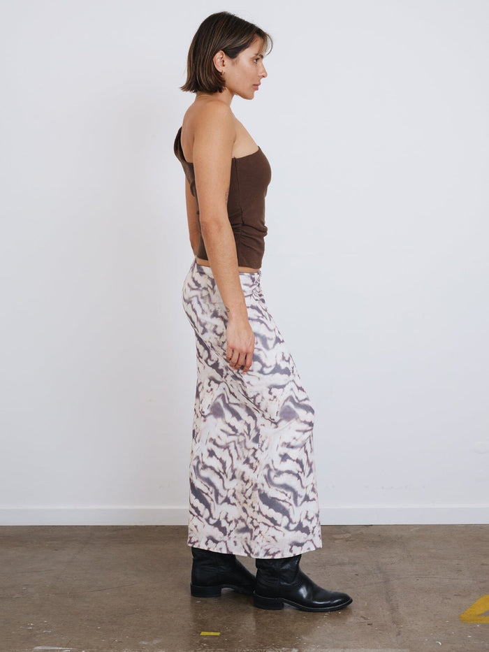 Brynn Rib One Shoulder Top - Dark Brindle