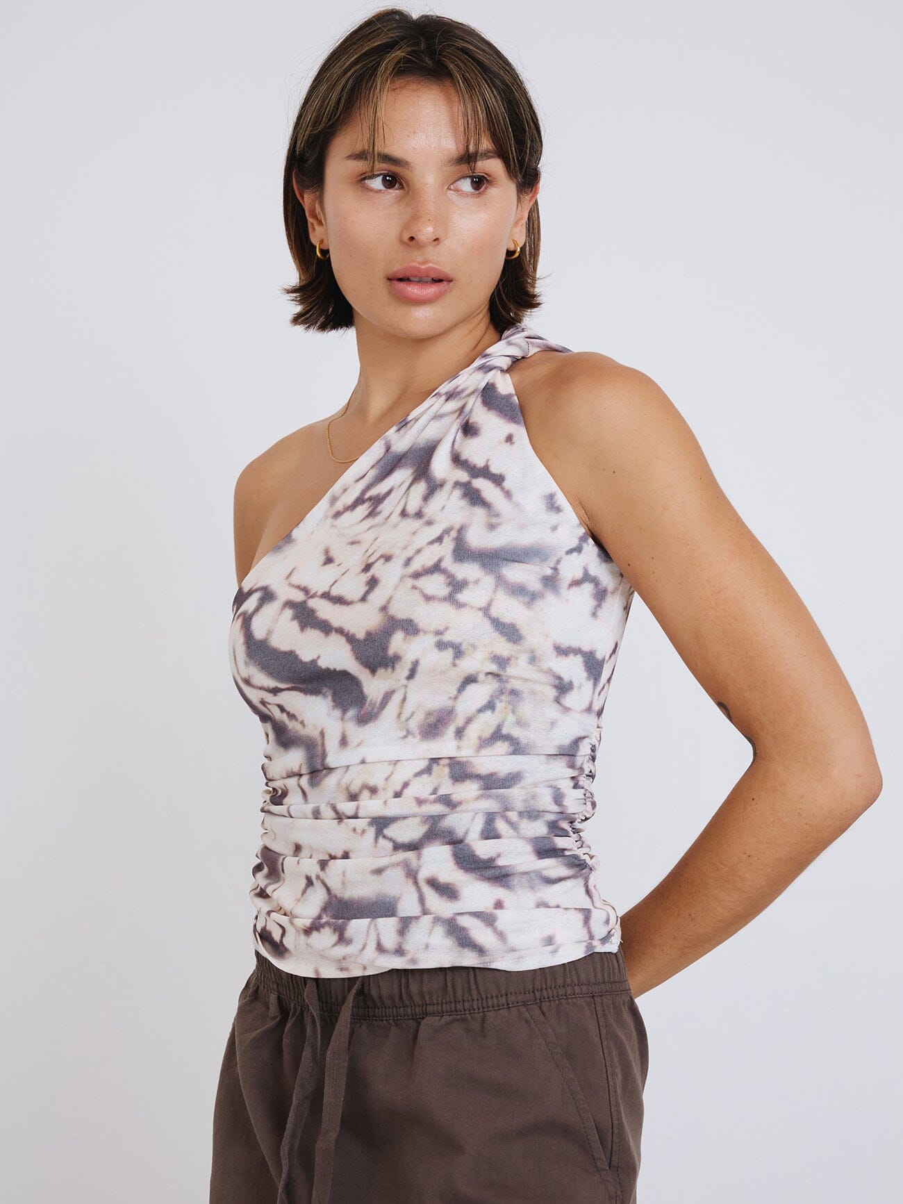 Sylvie One Shoulder Top - Oatmeal