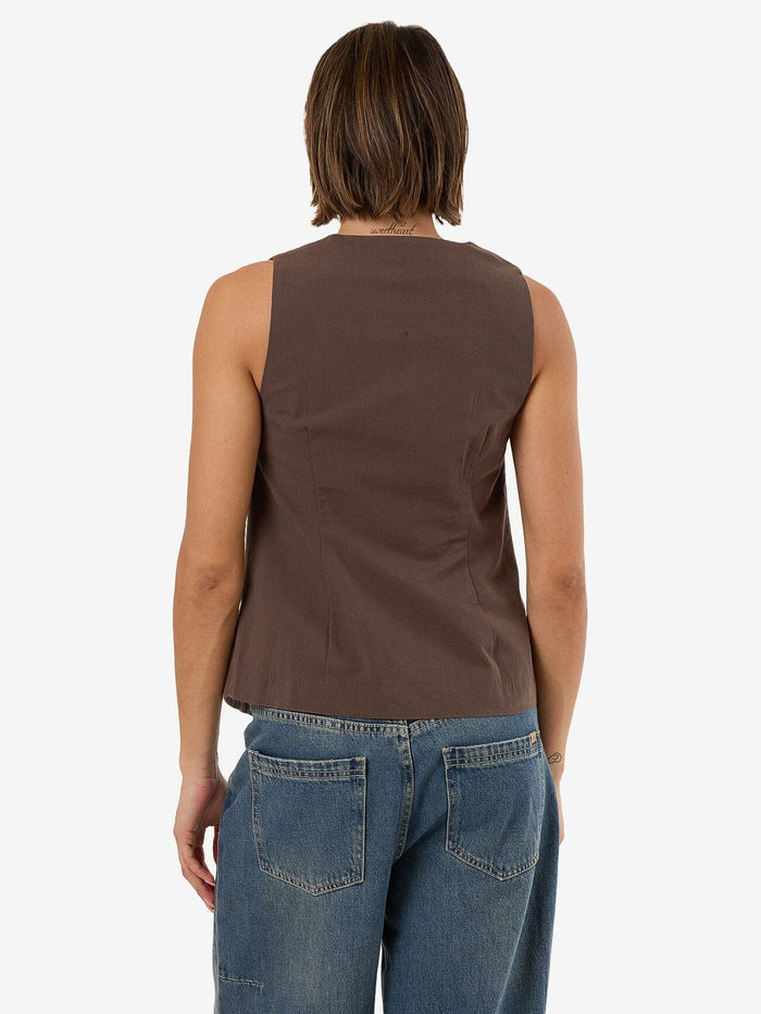 Kensley Oversize Vest - Dark Brindle