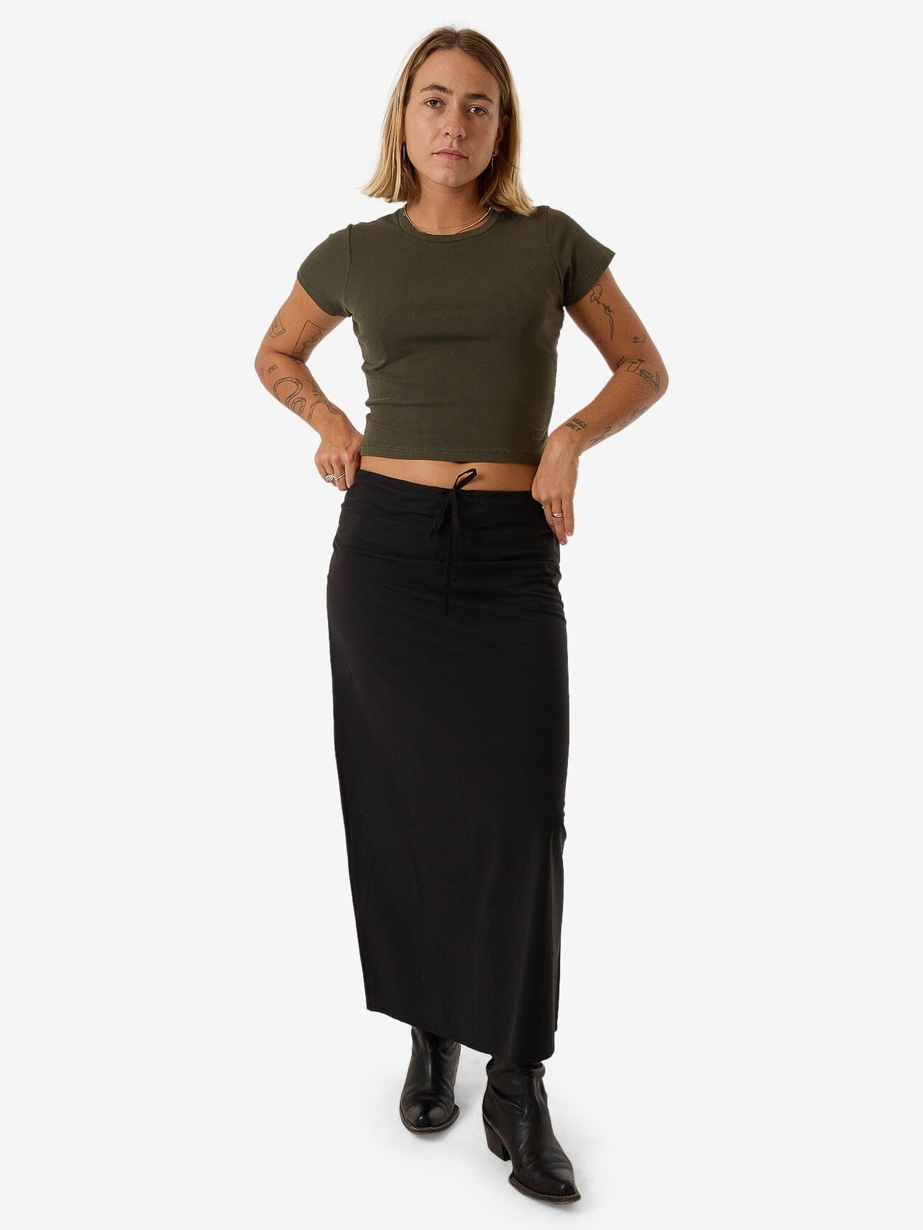 Quinn Bias Skirt - Black