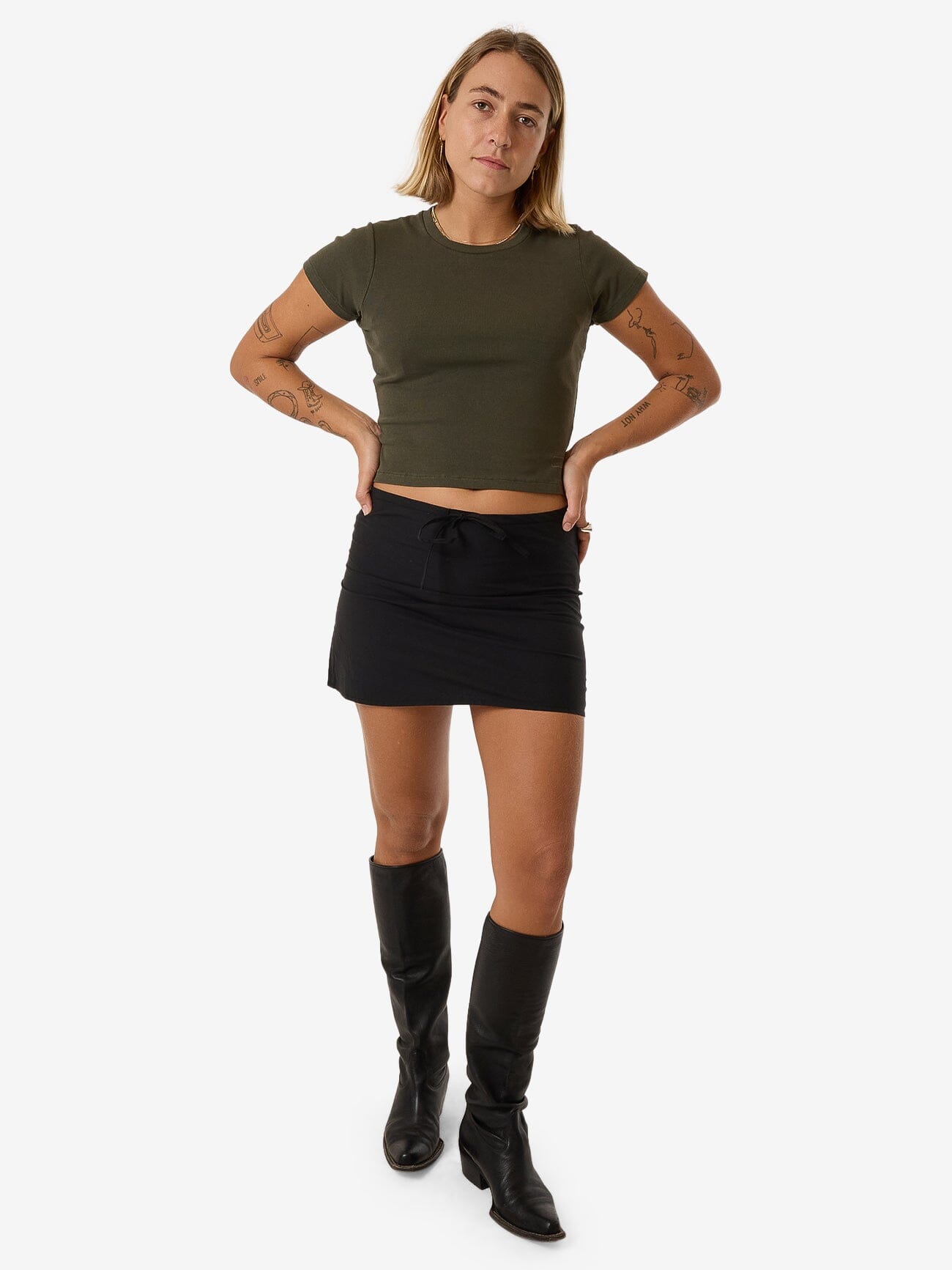 Quinn Bias Mini Skirt - Black