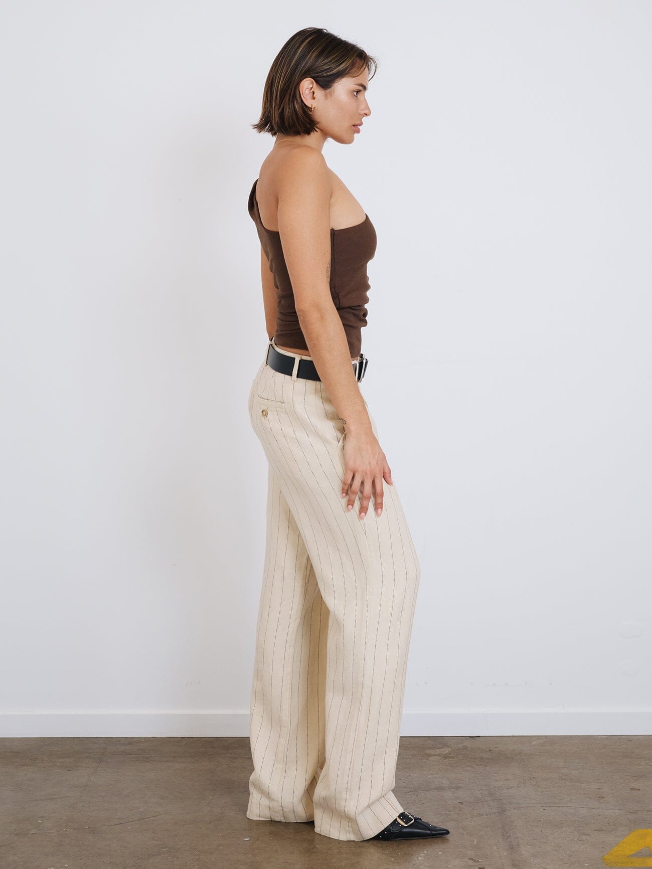 Olivia Pinstripe Pant - Tofu