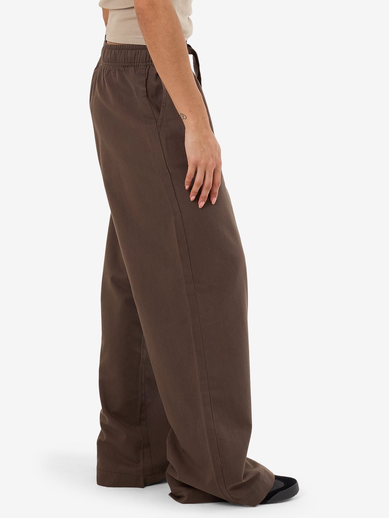 Kensley Elastic Pant - Dark Brindle