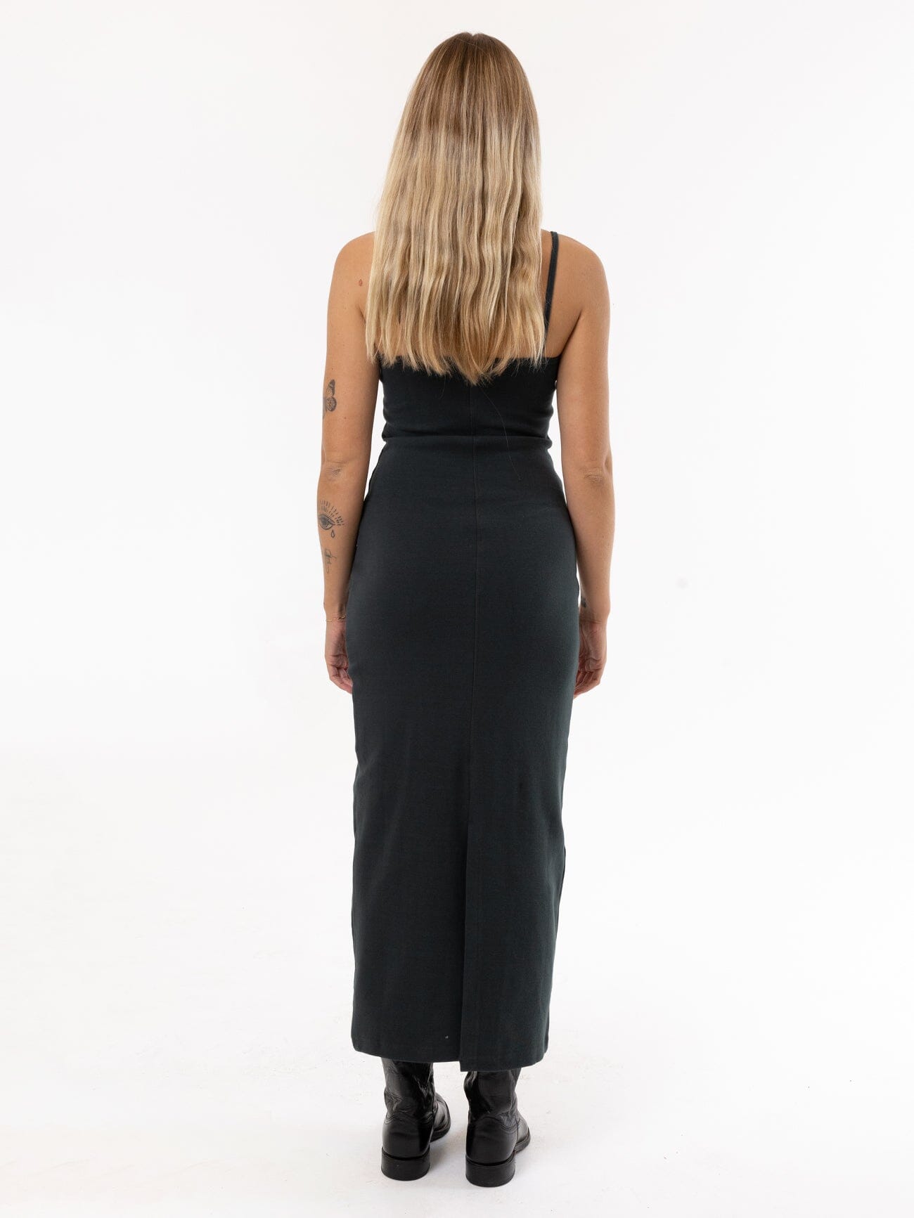 Rib Seam Dress - Dark Jade