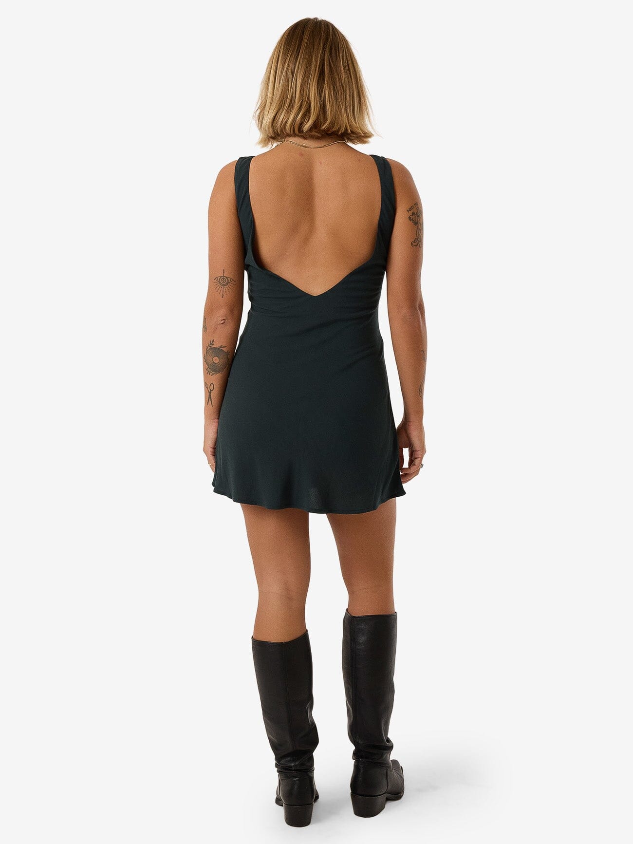 Xavier Bias Mini Dress - Dark Jade