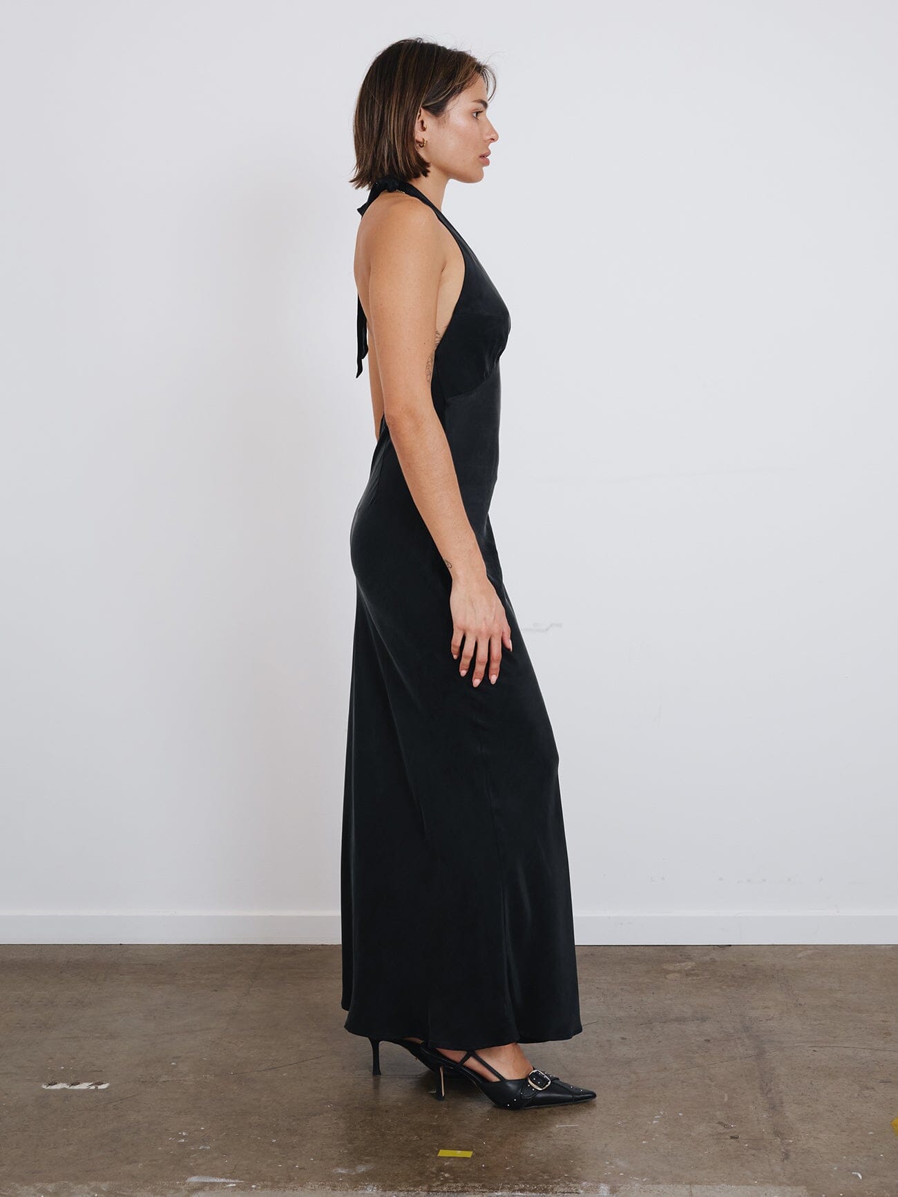 Maeve Halter Maxi Dress - Black