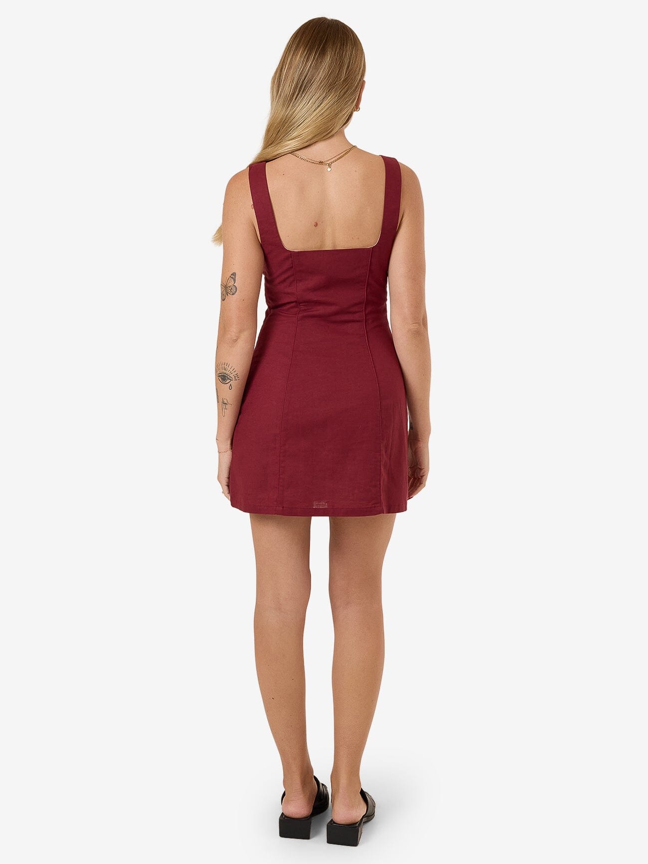 Elsie Square Neck Dress - Dark Cherry 4