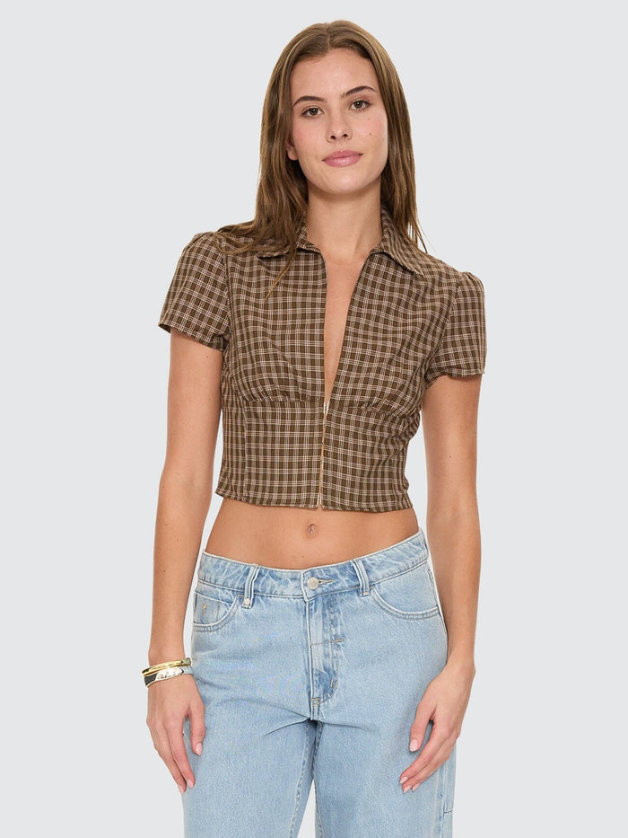 State Of Mind Check Short Sleeve Shirt - Postal Brown