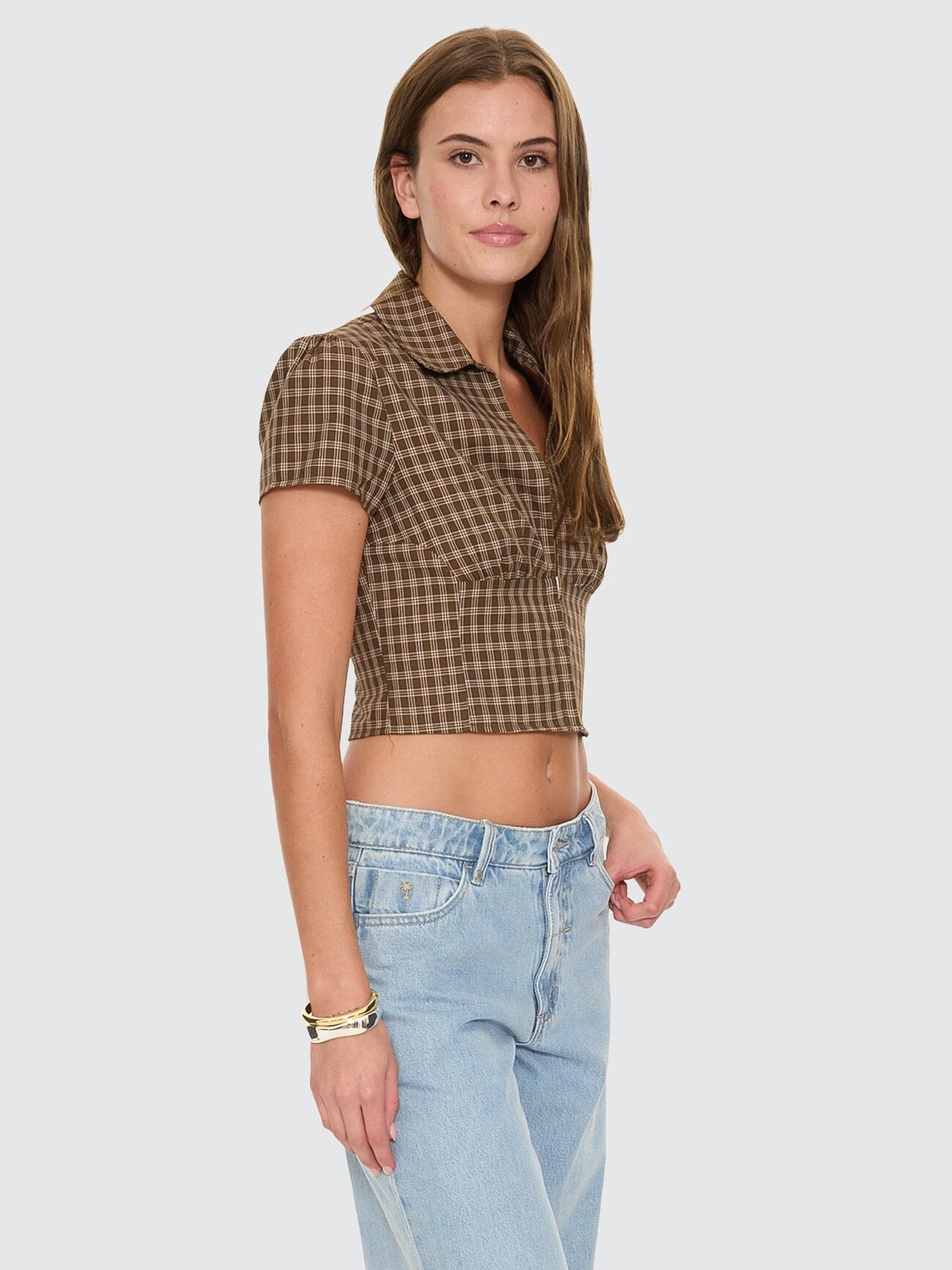 State Of Mind Check Short Sleeve Shirt - Postal Brown | Thrills Co.