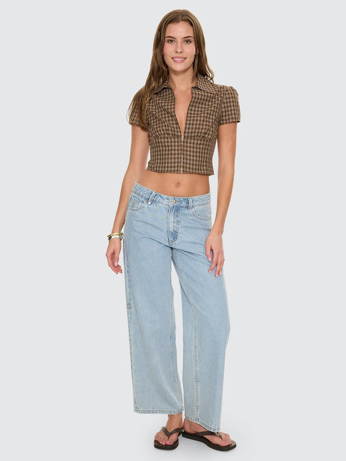 State Of Mind Check Short Sleeve Shirt - Postal Brown