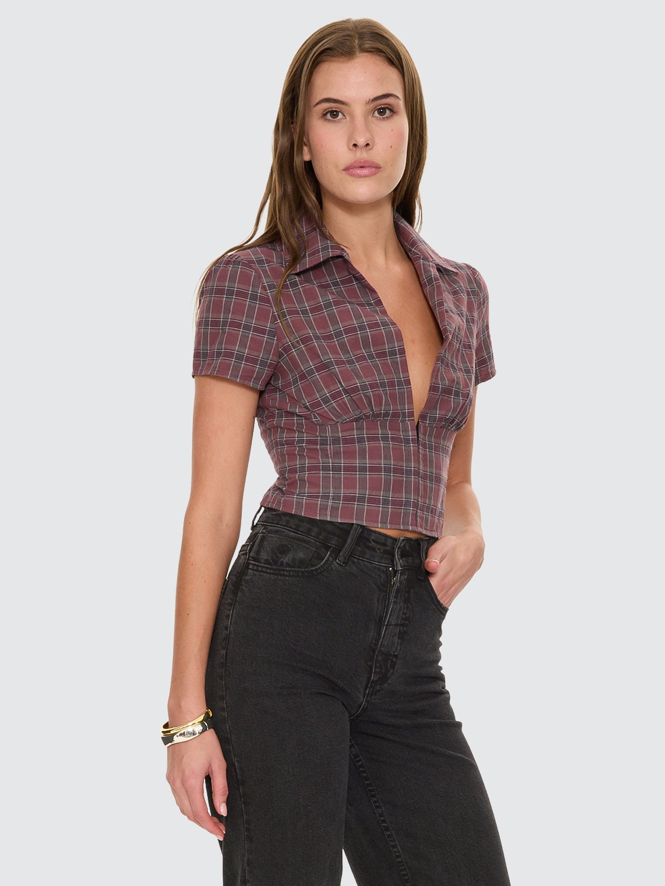 Almighty Check Short Sleeve Shirt - Vintage Mauve